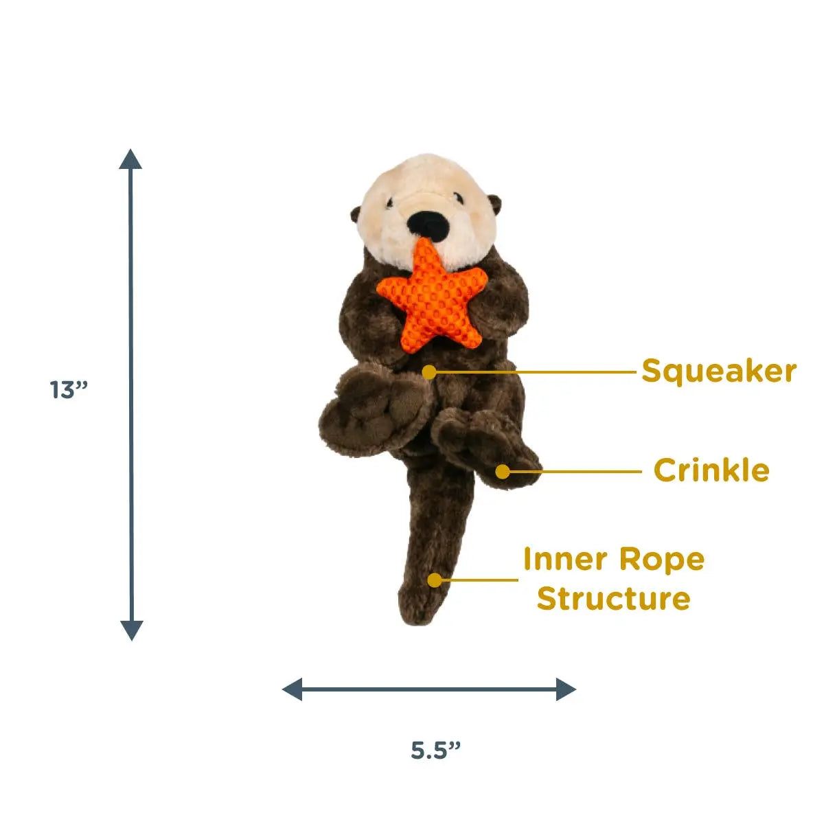 Otter Rope Body Dog Toy Tall Tails